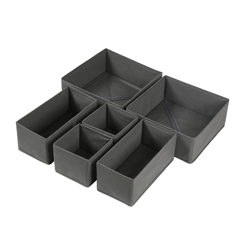 Foldable Wardrobe Organizer Clothes 6 Pcs Set Wardrobe Storage Box Washable Drawer Organizer For Clothes