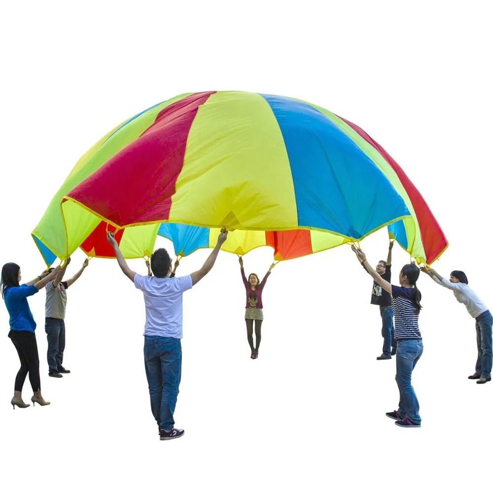 Play Rainbow Parachute with Handles Kids Tent Cooperative Games Birthday Gift for Children Boys Girls 280cm Zerodis Parachute Toy 