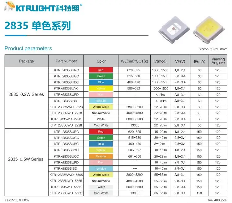 Smd Led V V High Luminous Warm