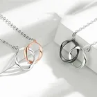 Jewelry SS-TL278 Factory Sale Double Circles Locket Chain Jewelry Women Men Birthday Gift Necklace Charm Antique