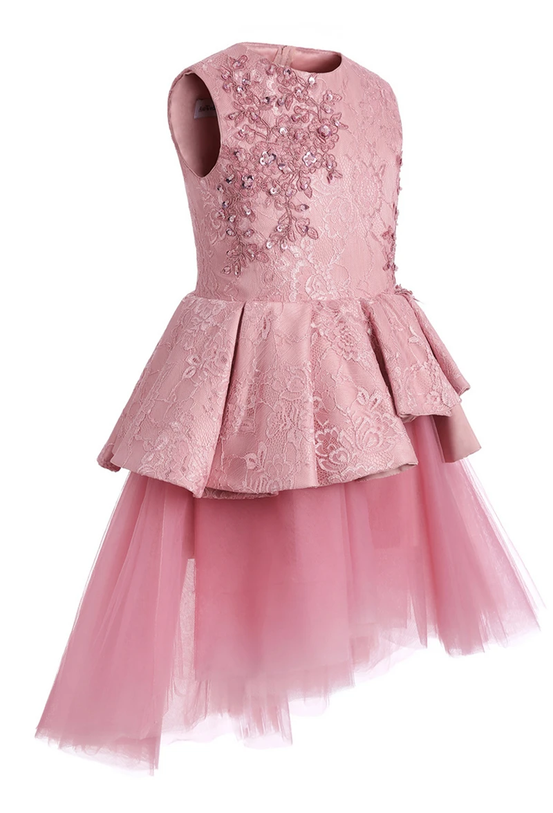 Hot sale kids clothes baby girl emcee full dress flower girls puffy dresses princess girls dress for various party
