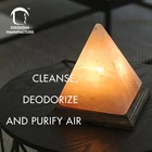 Sale Salt Producer Hot Sale SPA Hand Carved Large Pyramid Himalayan Crystal Salt Lamp With Wooden Base