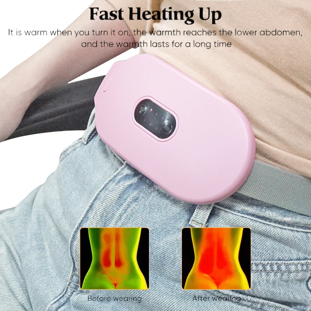 Electric Cordless Smart Warm Palace Belt Hot Compress Vibrating Therapy