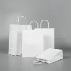 Gold Bag Manufacture Customized Flat Gold Gift Carrier Pink Kraft Paper Bag With Logo