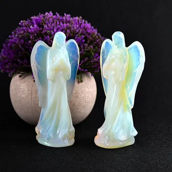 Sale Crystal Opalite Gemstone Peace Angel Guardian Crystal Angel Statu For Gift