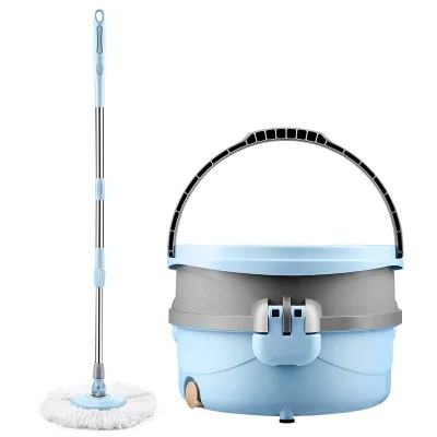 LJJZH390  360 rotation household hand-free Self-washed  mop with 2 mop pads  Adjustable Handle Mop and bucket set