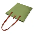 Leather Beach Bag Wholesale Custom Travel Fashion Handbag Cotton Canvas Beach Tote Bag With Leather Handles