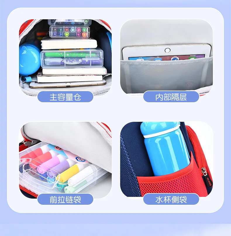 Ultra-Lightweight Robot Diving Material Kindergarten Backpack Zipper Closure Spine Protection Fashion Style Waterproof Feature