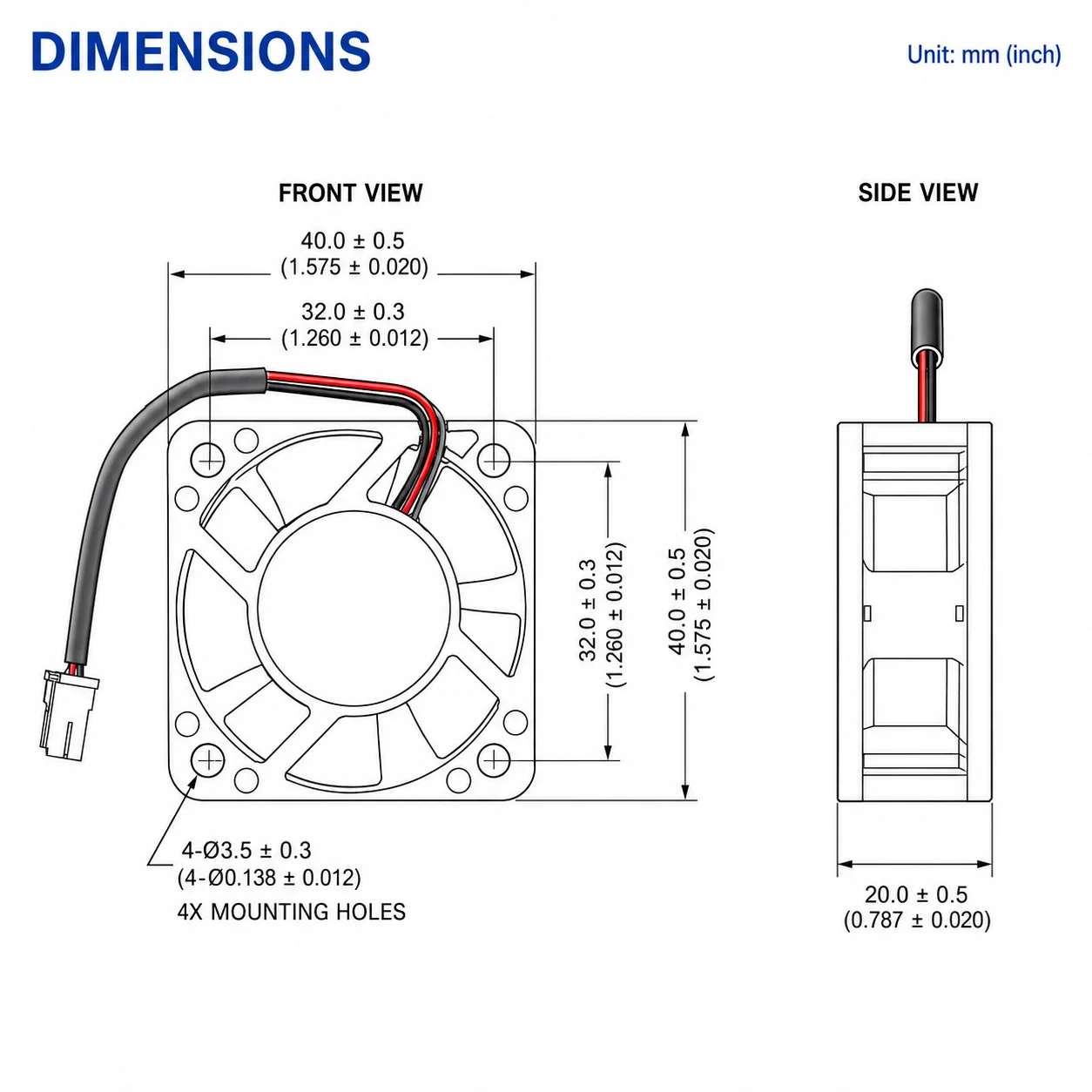 Speed Brushless Axial Fan, 4020, NMB, 04020VA-24P-BL, 24V - detail 8