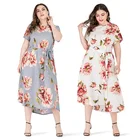 Design Dresses New Design Short Sleeve Loose Print Summer Round Neck Floral Women Dresses