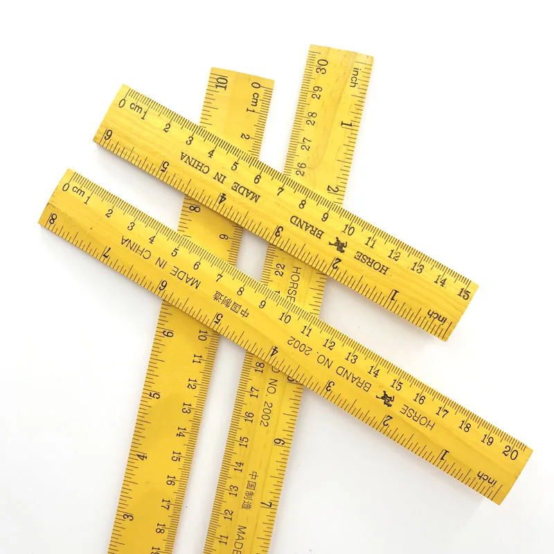 Wholesale Factory Hot Selling Yellow Wood Straight Ruler 15 20 25 30cm Available for School Students