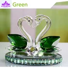 Wedding Souvenirs Purple Crystal Glass Swan Couple Figurines Custom Crystal Swan For Wedding Souvenirs