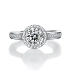 Oval Sell Well Customization 1ct 925 Silver Round Cut Halo Engagement Moissanite Oval Rings Women