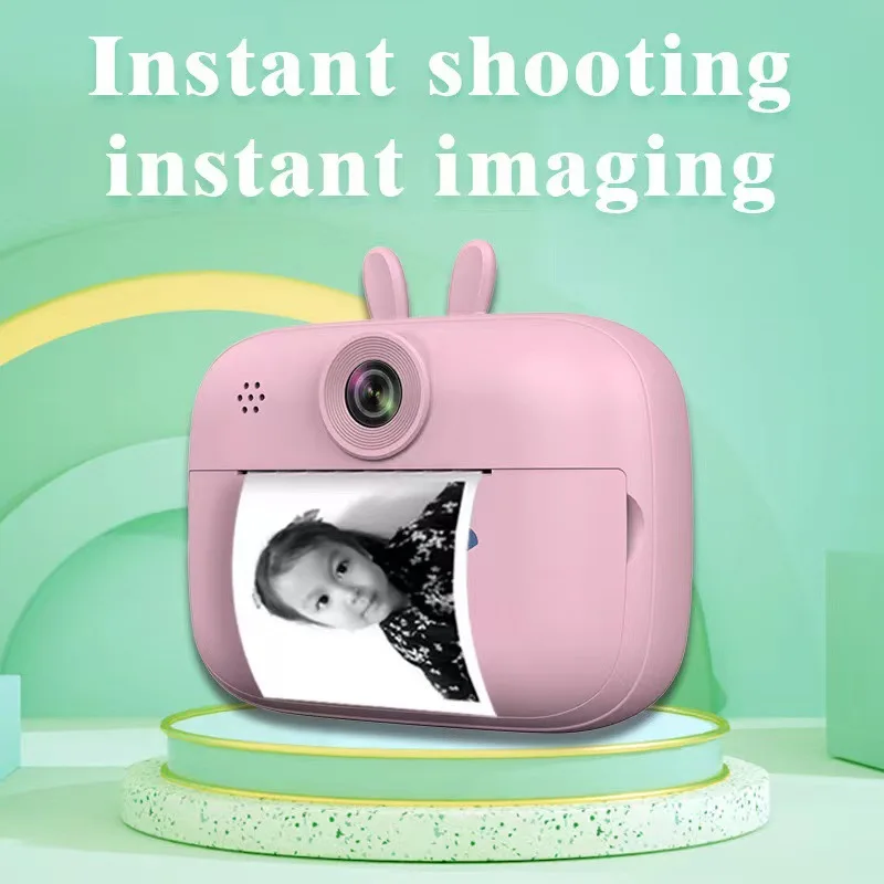 Unicorns Kids Camera Instant Print  1080P Selfie Digital Video Camera Children Thermal Photo  Instant Print  Camcorder