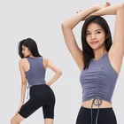 Women Top Tank For Women Sleeveless Crop Top Drawstring Adjustable Yoga Tank Top For Fitness Gym Sport Blouses