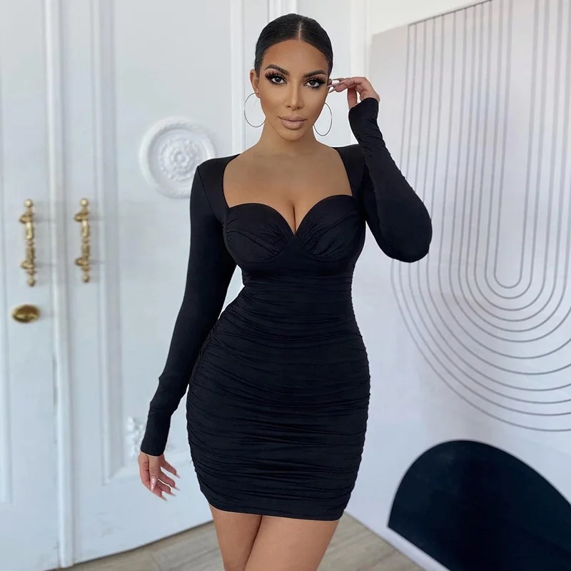 Neck Polyester Spandex Sexy Dress Women 