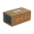 Fcc Amazon Hot Sale FCC Certificate Mobile Phone Wireless Charger Clock With Wireless BT Speaker Temperature Display