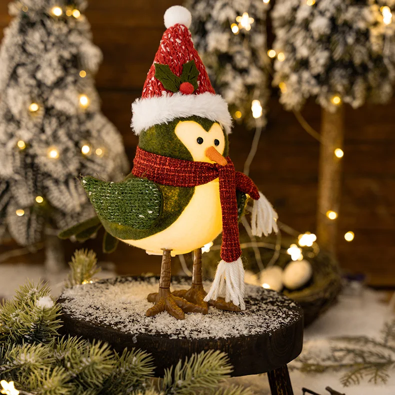 Christmas Handcraft Stand Doll Decor with Led Merry Xmas Decor for Home Christmas Gifts