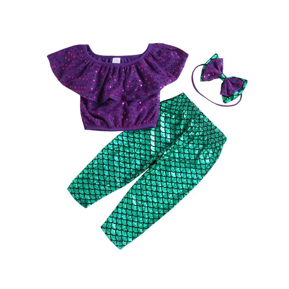 Baby Girl,Mermaid Ruffles Tops 
