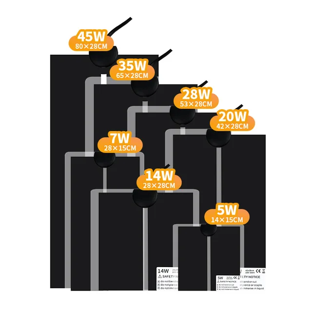 Profitable Reptile Digital Thermostat Heat Mat 5-45W Multi Size Timer Power Failure Protection for E Commerce Reptile Supplies