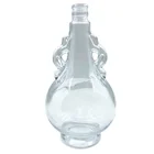 Bottle Glass Vodka Bottle Brandy Glass Bottle High End Round Transparent Glass Wine Bottle