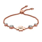 Good Luck Fashion Charm 4 Leaf Clover Gold Plated Crystal Women Bracelet Bangles Jewelry Women