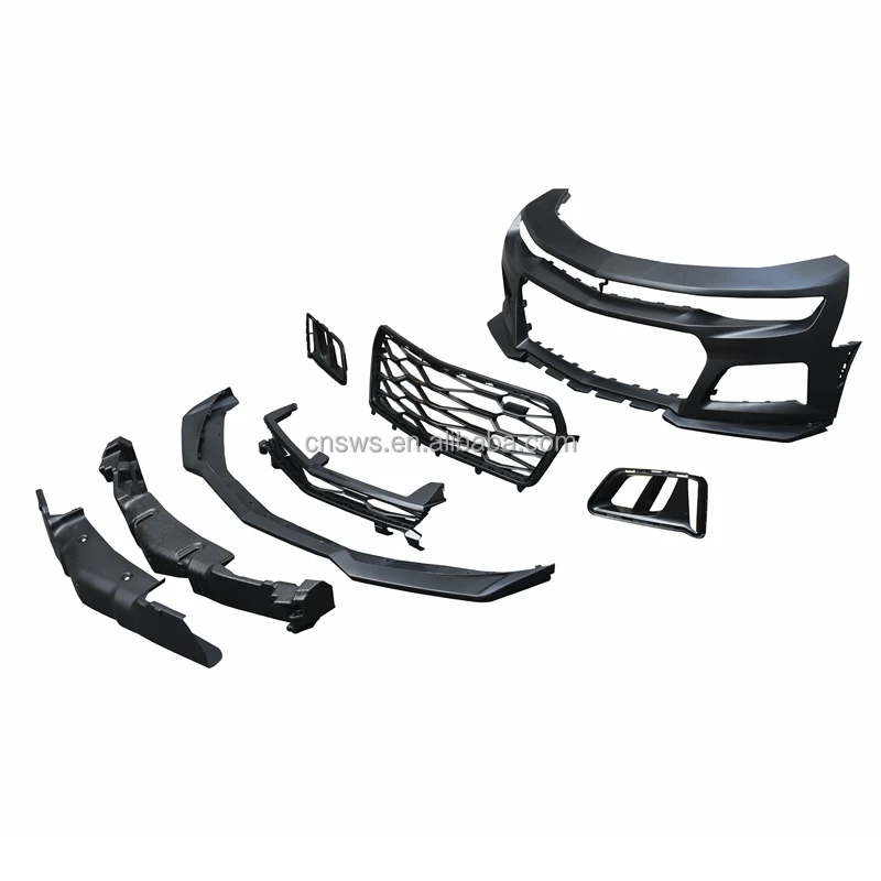 product auto parts car front body kit grille lip front bumper complete kit for chevy chevrolet camaro ss zl1 2016 2017 2018-36