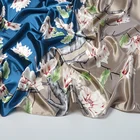 Scarf Traditional Floral Design Silk Scarves Hijab Muslim Square 90*90 Large Square Scarf For Sale