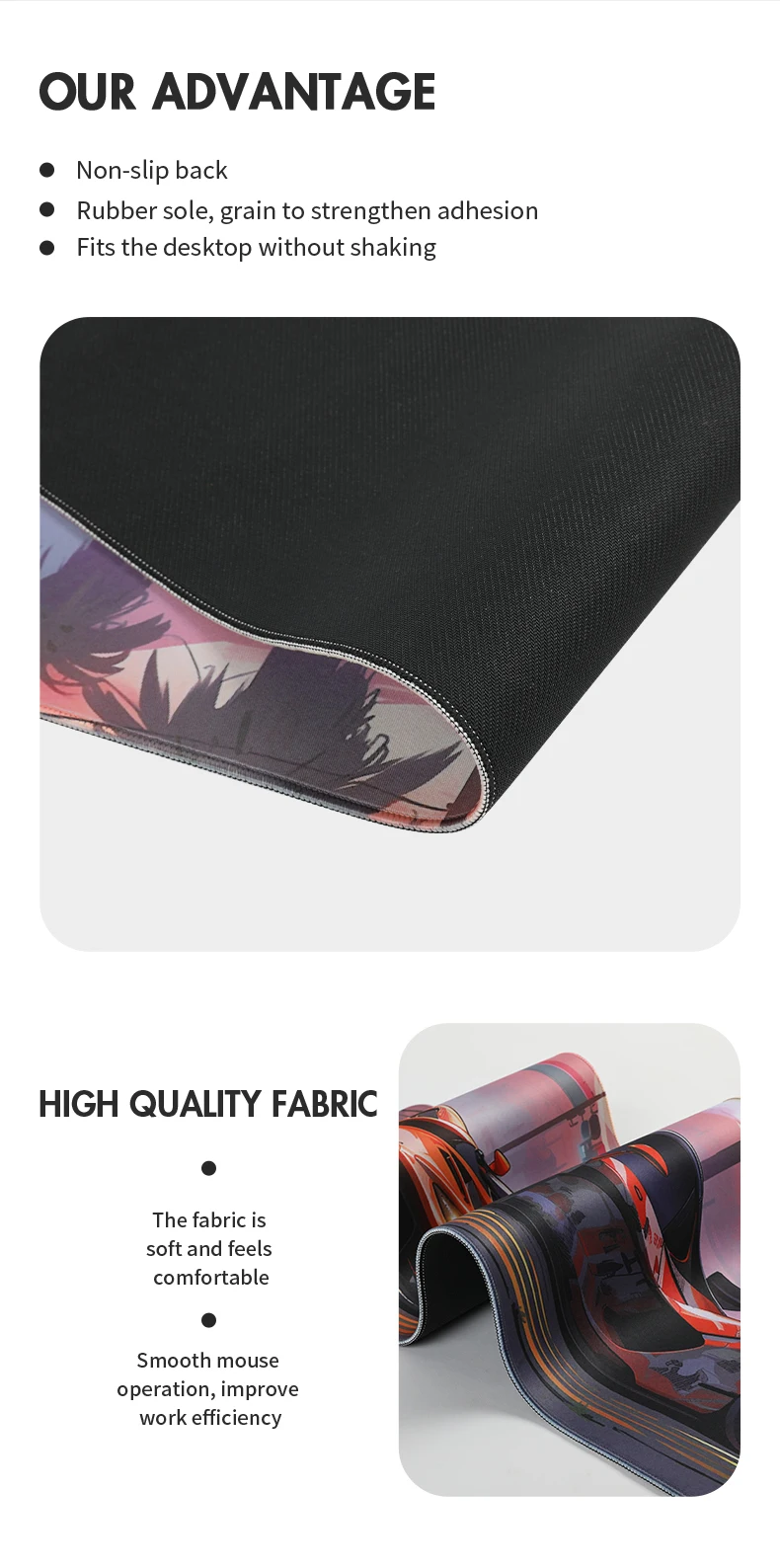 U-HOME Professional Office Shortcut E Sport Mouse Pad 3mm Rubber Gaming Mouse Mat Round Multicolour
