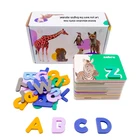 Animal Letter Custom Colorful Animal Montessori Nature ABC Alphabet Number Flash Cards Wooden Letter For Toddlers