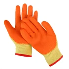 Safety Gloves 40g Orange Rubber Latex Coated Safety Work Gloves