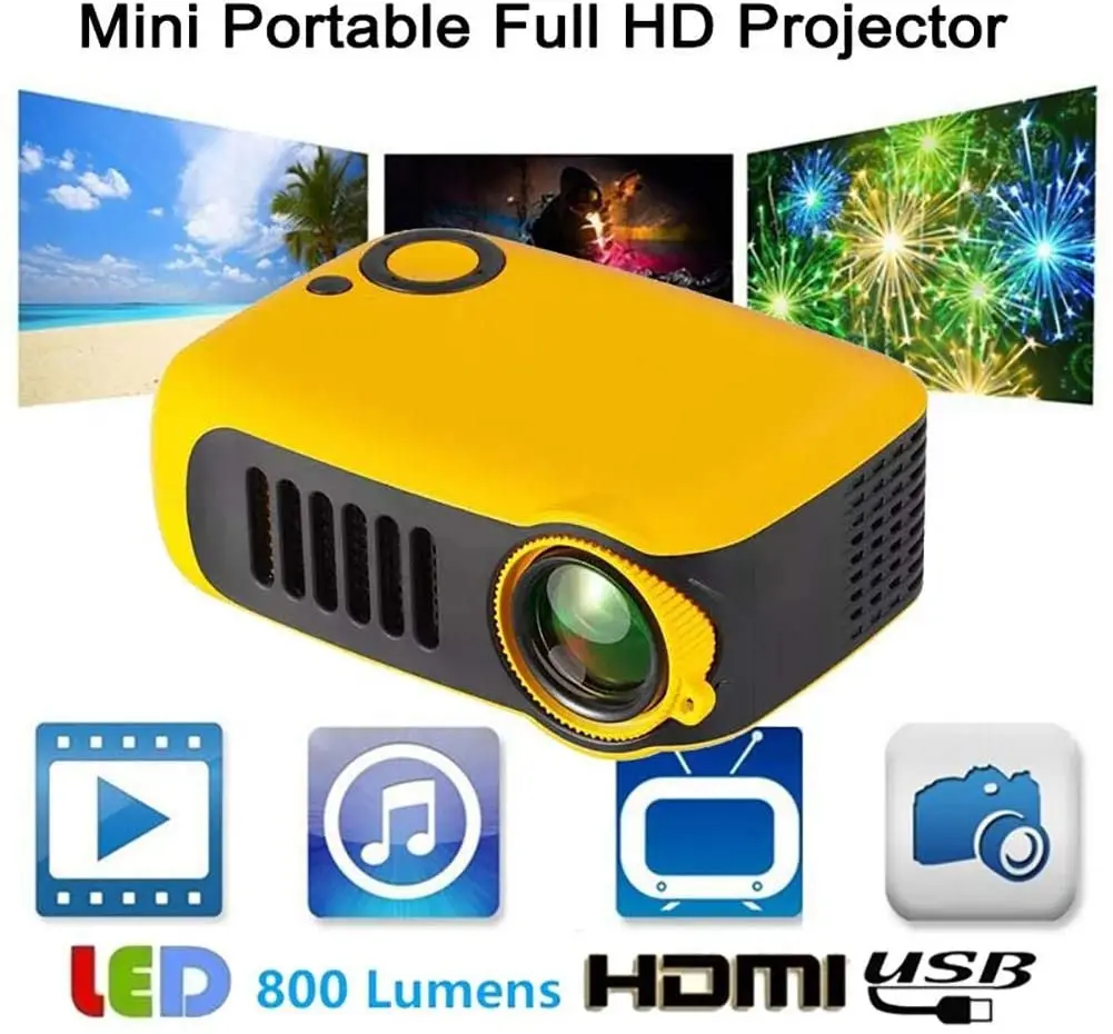 MINI Projector A2000  mini projector pocket 1000 Lumens LED Projecteur Video Beamer Home Theater Projector