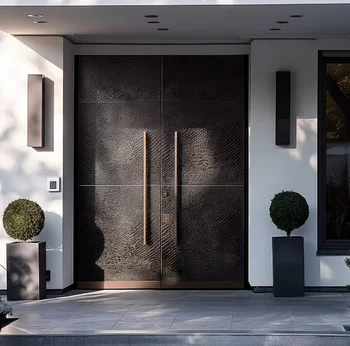 ALUFRONT Luxury Design Front Exterior Main Entry Security Doors Aluminum Insulated Pivot Doors Exterior Door for Villa