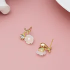 Earrings Flower Creative Design Summer Vintage Stud Earrings Seashell Flower Diamond Cherry Earrings