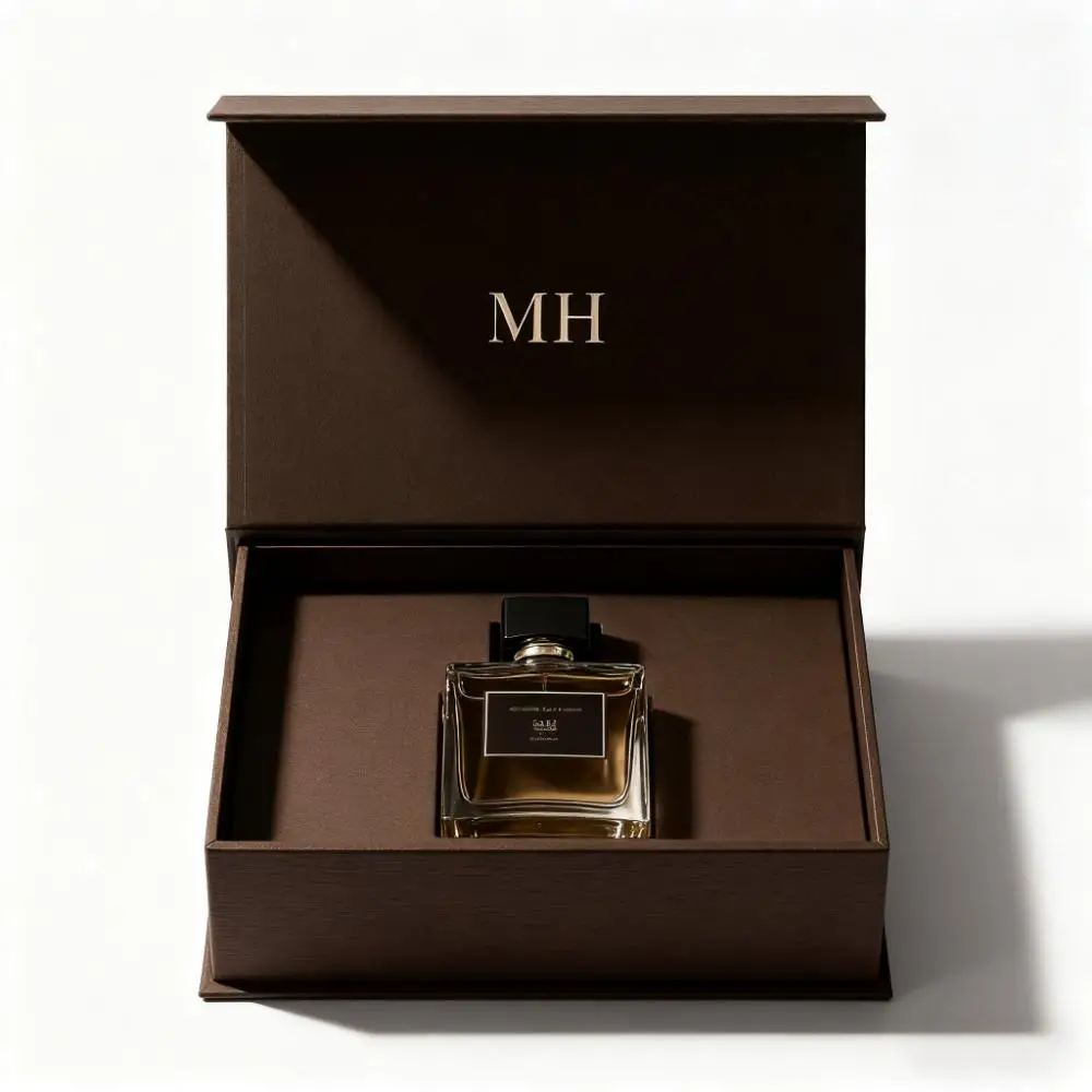Custom Magnet Lid Box Perfume Packaging Box for Perfume Bottles Set Samples Essential Oil Boxes With Silk Insert factory