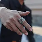 Silver Ring Silver Men's Domineering Brave Ring Retro Thai Silver Exaggerated Old Beast Personality Ring