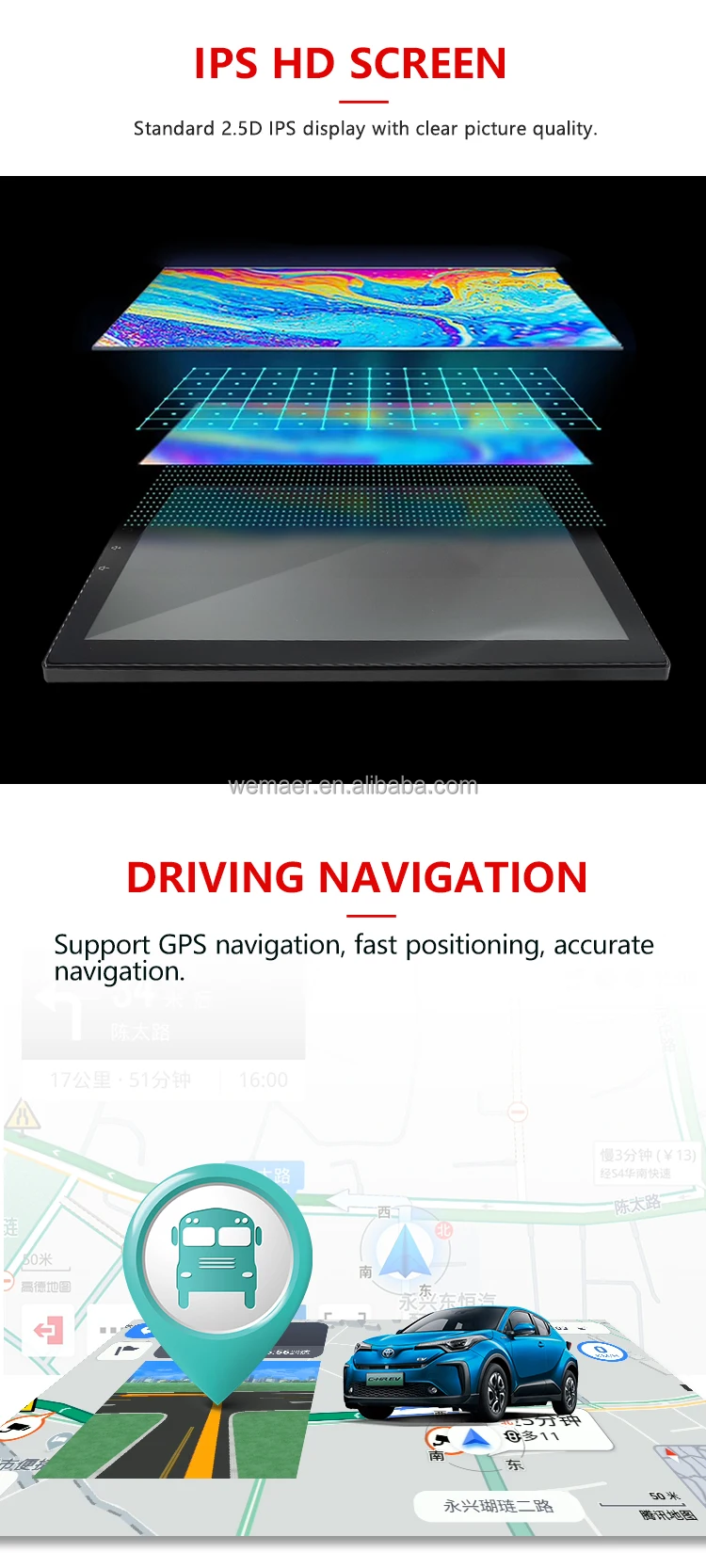 Wemaer Night Vision 3D HD Vehicle Car Camera AVM Universal Navigation Gps Tracker Bird View System for 14/15/16 Bmw X3 / X4 manufacture