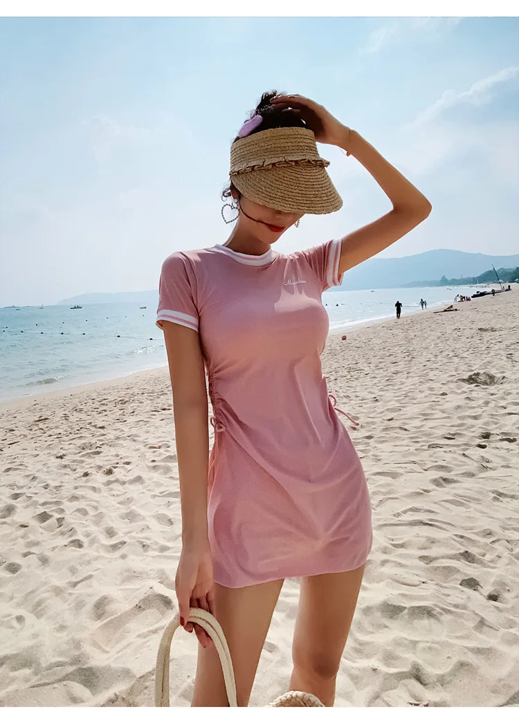 South Korea ins sports style swimsuit female split conservative student skirt thin super fairy spa swimsuit 2023 new
