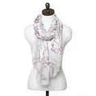 Scarf Square Wholesale Luxury Flower Printed Scarf High Quality Women Square White Neck Scarf Shawl
