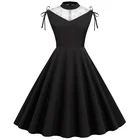 Red Summer Bow Sleeve Lace Red High Collar Elegant Party Women Long Vintage Casual Midi Dresses