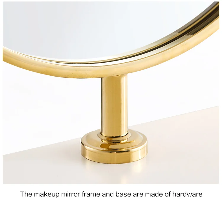 Linsy Mini Simple Modern White Metal Gold Marble Make Up Vanity Table Set Dresser Cheap Dressing Table EK1C