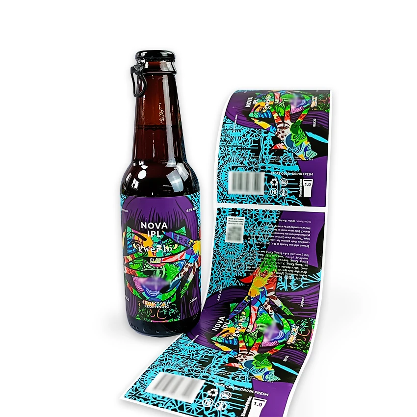 Custom beer can bottle package 330ml matte roll labels , self adhesive packaging stickers waterproof vinyl label