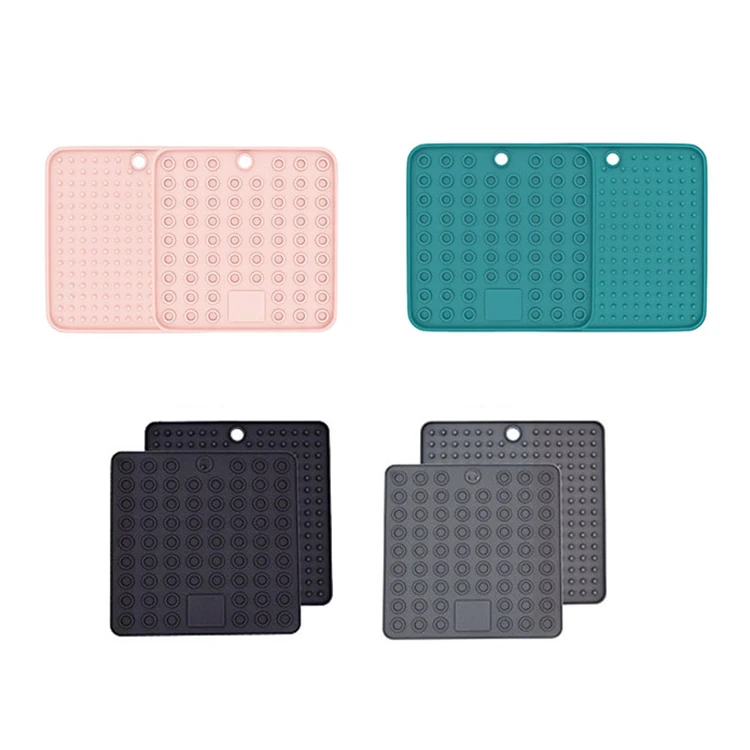 Factory Direct sale  Durable Insulation Pad Heat Resistant Pot Holders Hot Pads Mat Silicone Trivet Mat For Kitchen Gadget