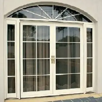 Modern Style Double Glazing Aluminum Frame Entry Door High Security Impact Hinged Swing Open Finished Manually Glass Fiberglass
