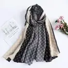 Shawl 2021 New Female Print Muslim Fashion Striped Monogram Multi-functional Shawl Polyester Linen Scarf
