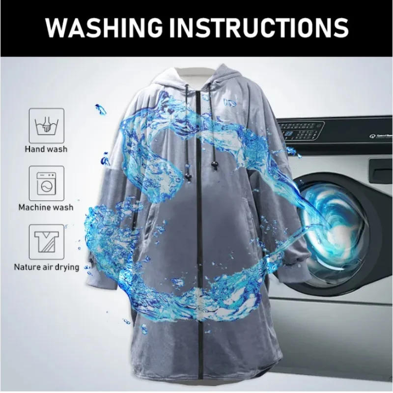 Electric Heating Throw Blanket USB Safety Charging Unisex Cozy Warm Soft Hoodie Heated Wearable Blanket for Winter