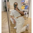 Clothing 2021 Custom Logo Crop Shirt And Pant Set Women Jogger Summer Sets For Women Clothing
