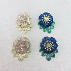 Silver Earrings Fashion S295 Silver Copper Gradient Zircon Camellia Flower Earrings For Jwellary Earrings