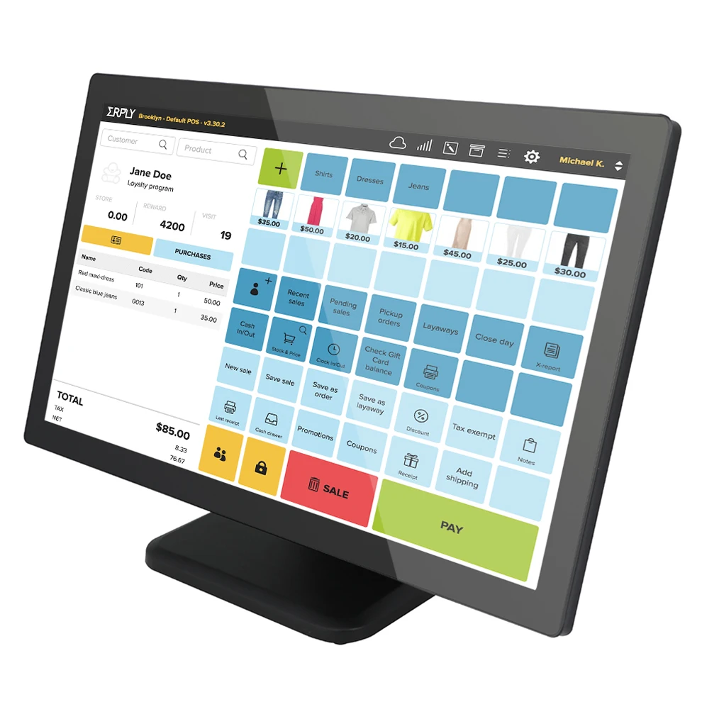 touch screen monitor with credit card reader factory