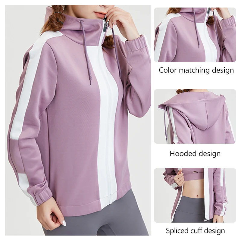 Custom Logo Sportswear Running Long Sleeve Women Jacket Sports Yoga Coat With Zipper
